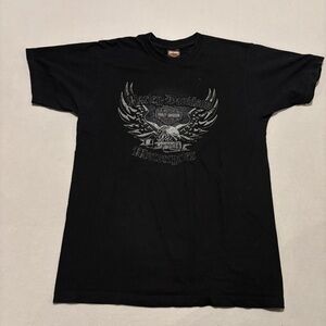 Harley Davidson T Shirt Size XL‎ Black Vintage Y2K Eagle Casual Las Vegas Nevada